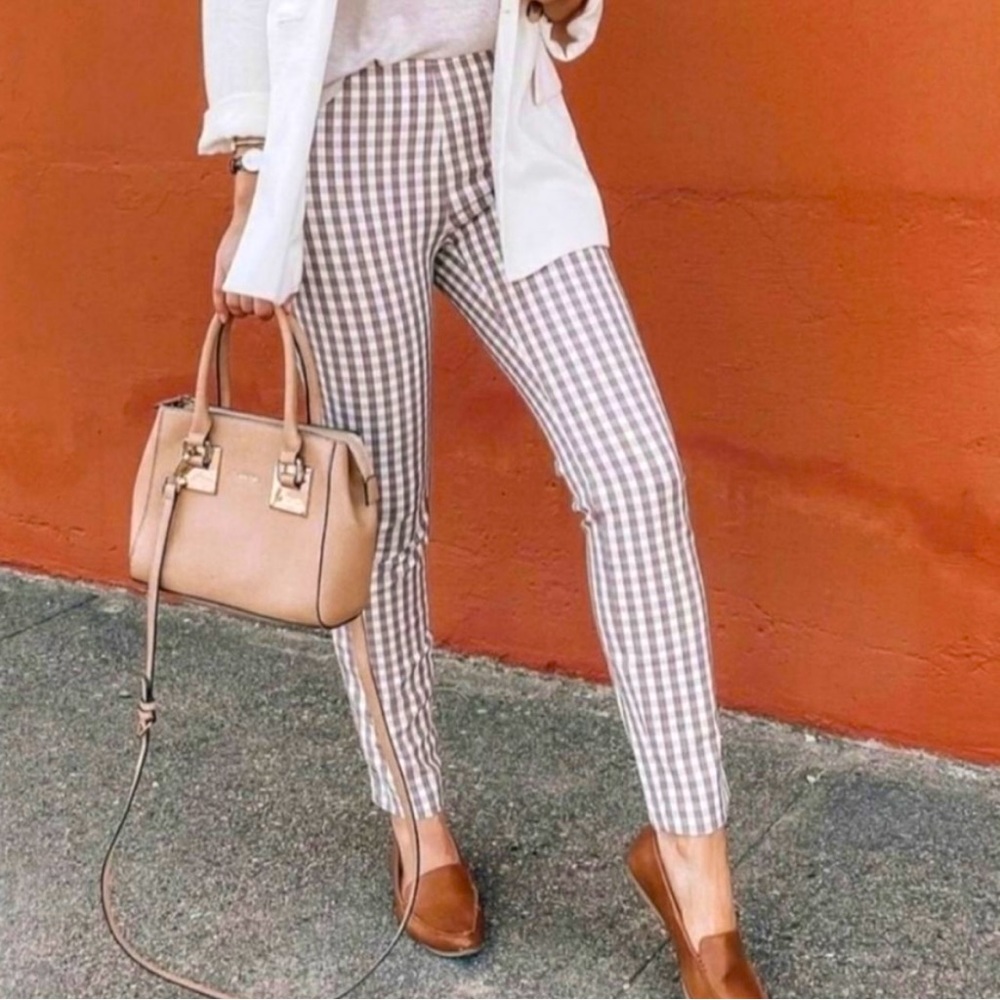 Brown Gingham Pants Cotton A New Day - Picture 3 of 12